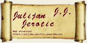 Julijan Jerotić vizit kartica